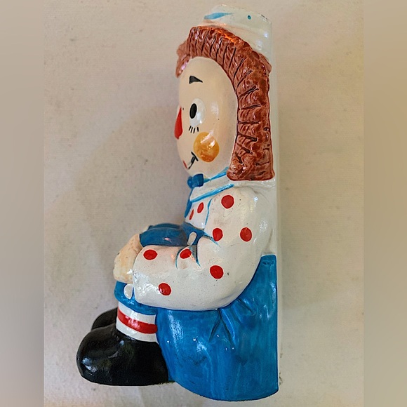 Vintage Raggedy Ann and Andy Chalk-ware Bookends Collectible - Picture 5 of 16